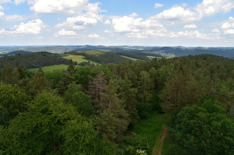 Střední Povltaví - pohled z Drtinovy rozhledny na Besedné